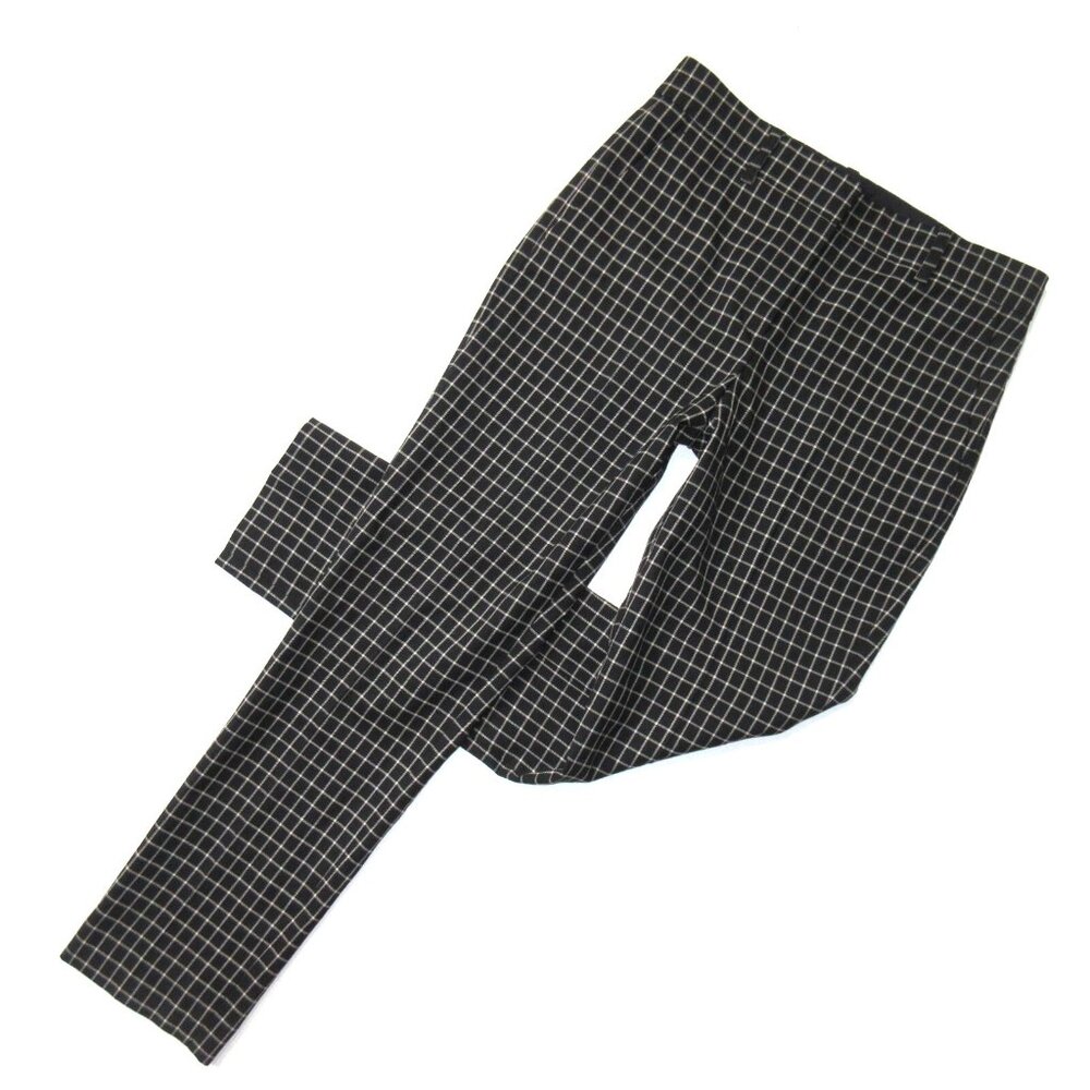 NWT Theory Testra in Black Multi Fall Small Grid Stretch Wool Slim Ankle Pants 0